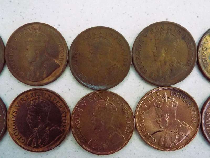 10 x king George the v  penny coins