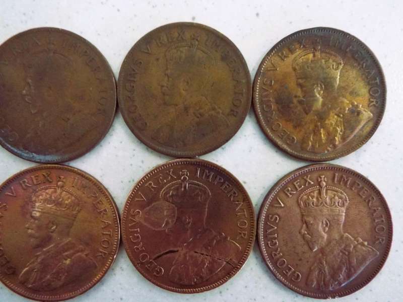 10 x king George the v  penny coins