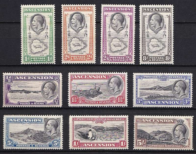 1934 Ascension KGV SG.21/30 Full MM(*) Set of 10  @ CV  R3,250+