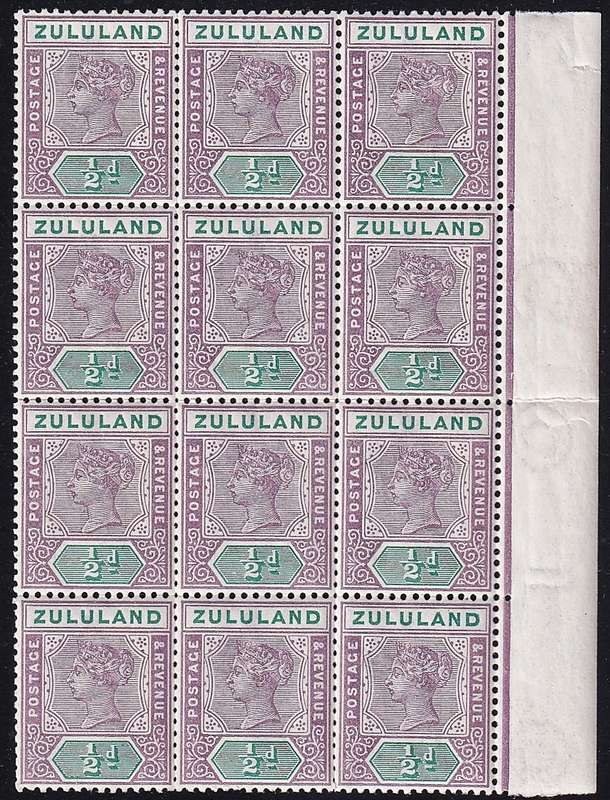 1894/6 Zululand ½d & 1d UMM(**) Positional Pieces  @ CV  R4,500+