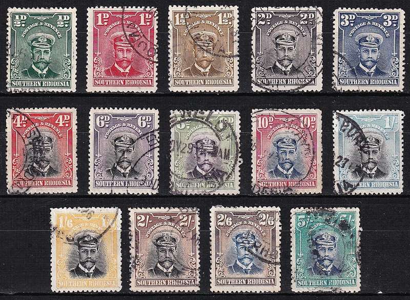 1924 S.Rhodesia KGV Full VFU Set of 14  @ CV  R6,734