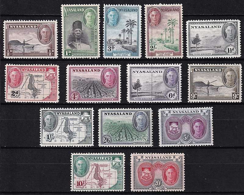 1945 Nyasaland KGVI MM(*) Full Set @ CV  R2,100+