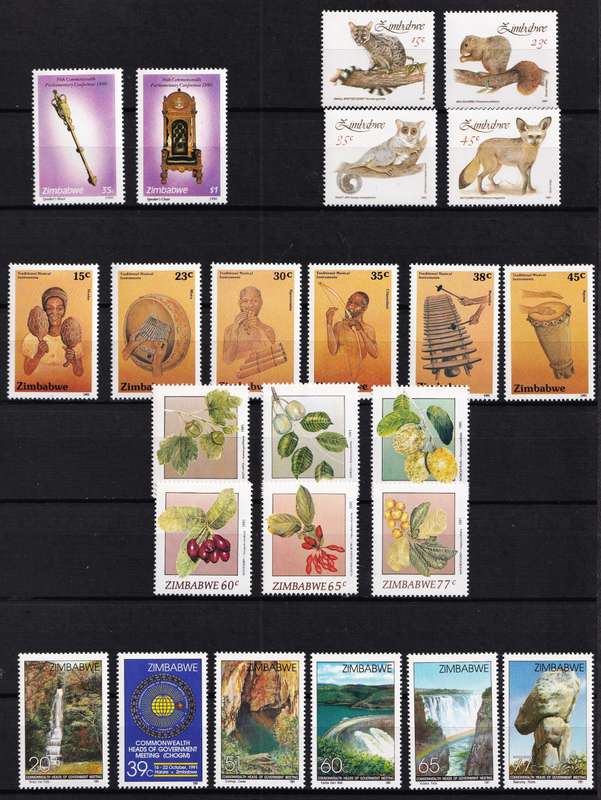1990-1992 Zimbabwe UMM(**) Year Issues Complete @ CV  R1,600+