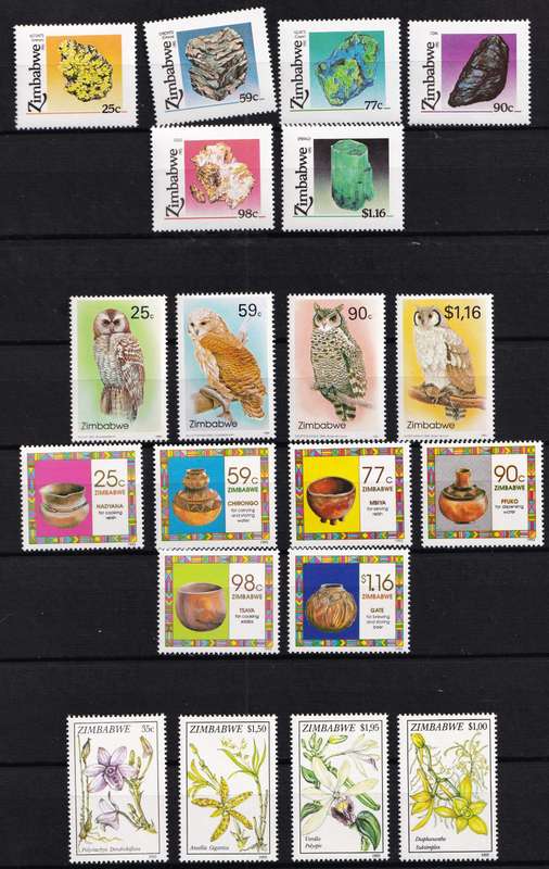 1993-1995 Zimbabwe UMM(**) Year Issues Complete @ CV  R1,500+