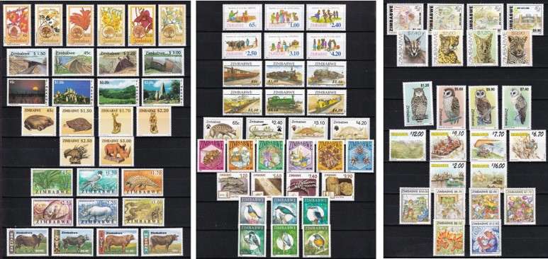 1996-1999 Zimbabwe UMM(**) Year Issues Complete @ CV  R1,500+