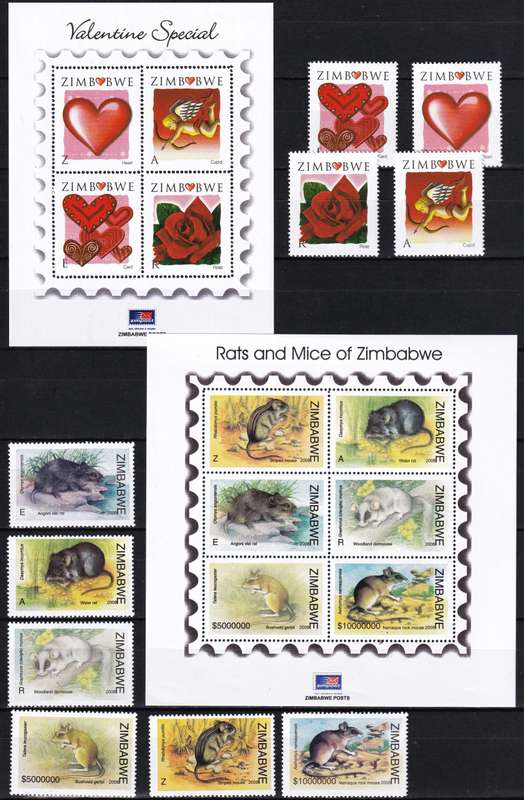 2008/9 Zimbabwe UMM(**) Year Issues & Minisheets @ CV  R2,500+