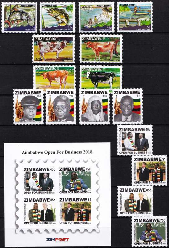 2017/19 Zimbabwe UMM(**) Year Issues etc (R2,150+) - Some Very Scarce/Difficult