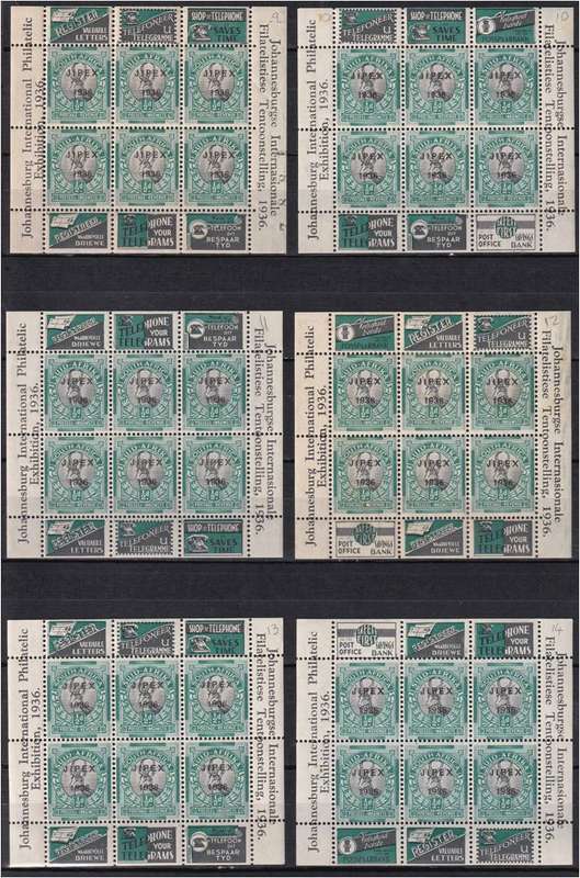 17 x Different 1936 Union 1d  JIPEX Sheetlet Issues MM/UMM - Difficult Collection