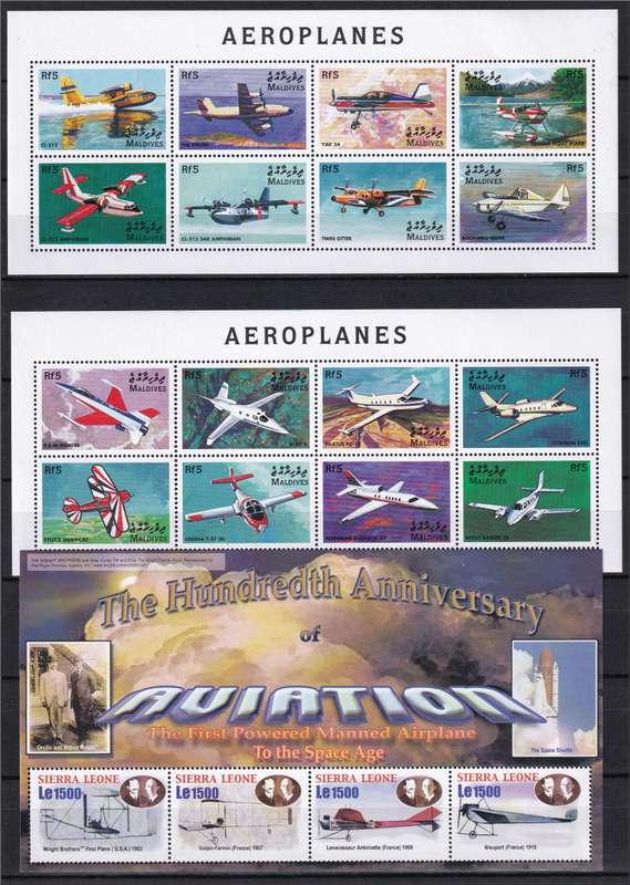 Aircraft Thematic Minisheets UMM(**) - Great Thematic!