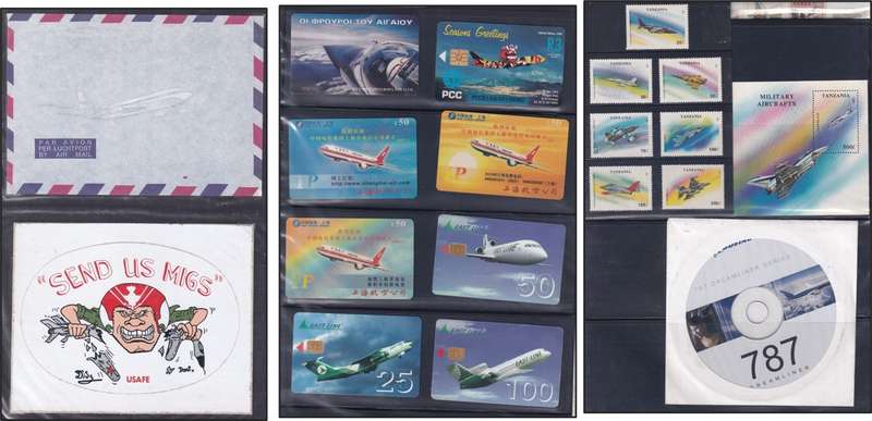 Folder with Huge Lot of Aircraft Thematic Stamps & Covers - Great Lot!!!