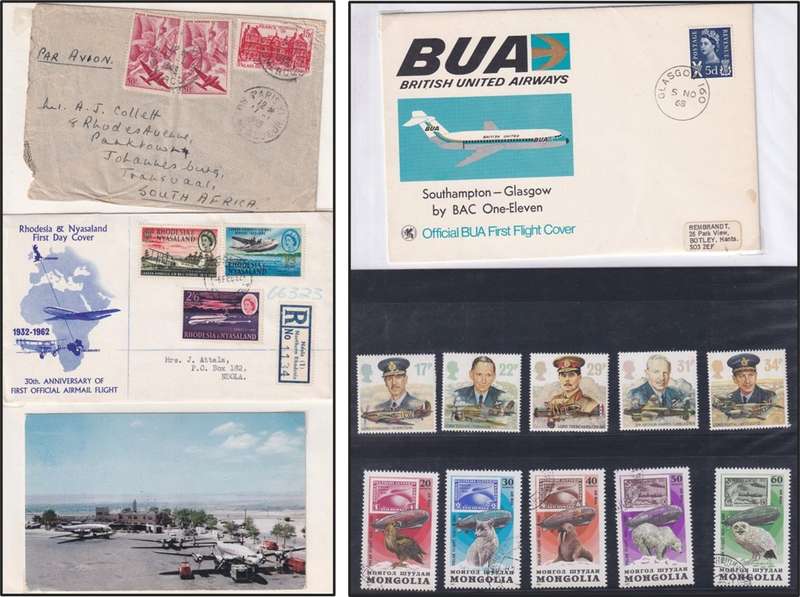 Folder with Huge Lot of Aircraft Thematic Stamps & Covers - Great Lot!!!