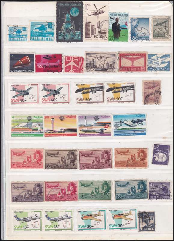 Folder with Huge Lot of Aircraft Thematic Stamps & Covers - Great Lot!!!