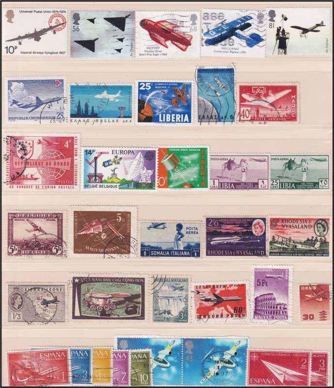 Folder with Huge Lot of Aircraft Thematic Stamps & Covers - Great Lot!!!