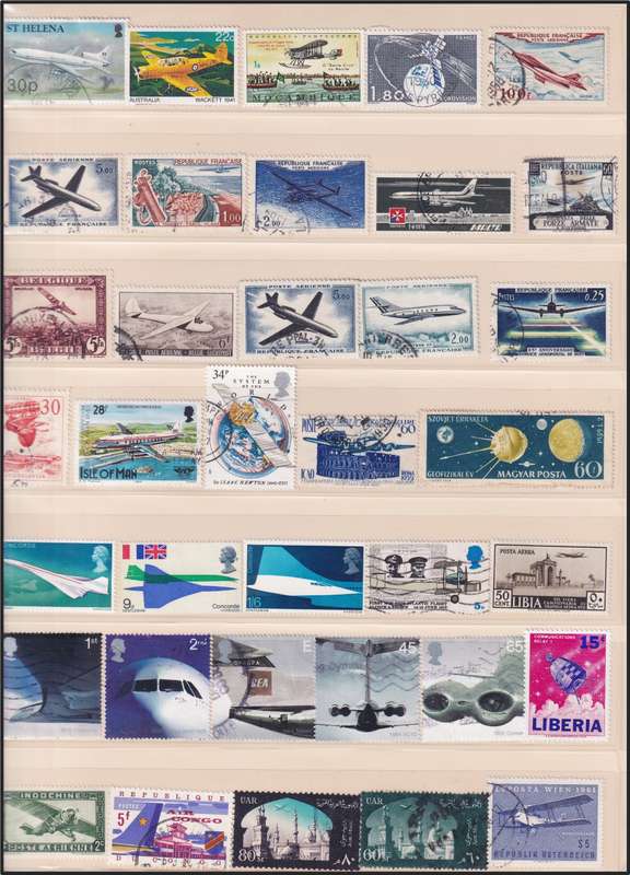 Folder with Huge Lot of Aircraft Thematic Stamps & Covers - Great Lot!!!