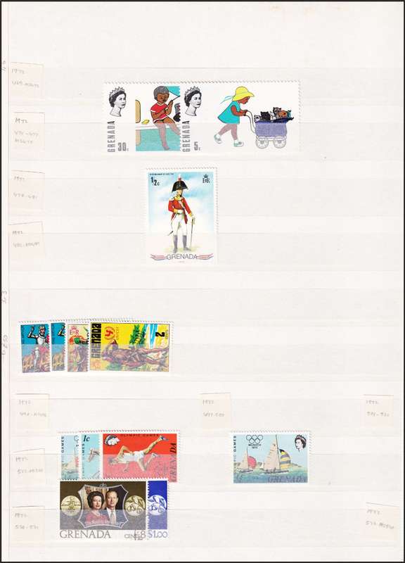 Red Stockbook (8 page/16 Sides) in Good Condition with Mint/Used Grenada