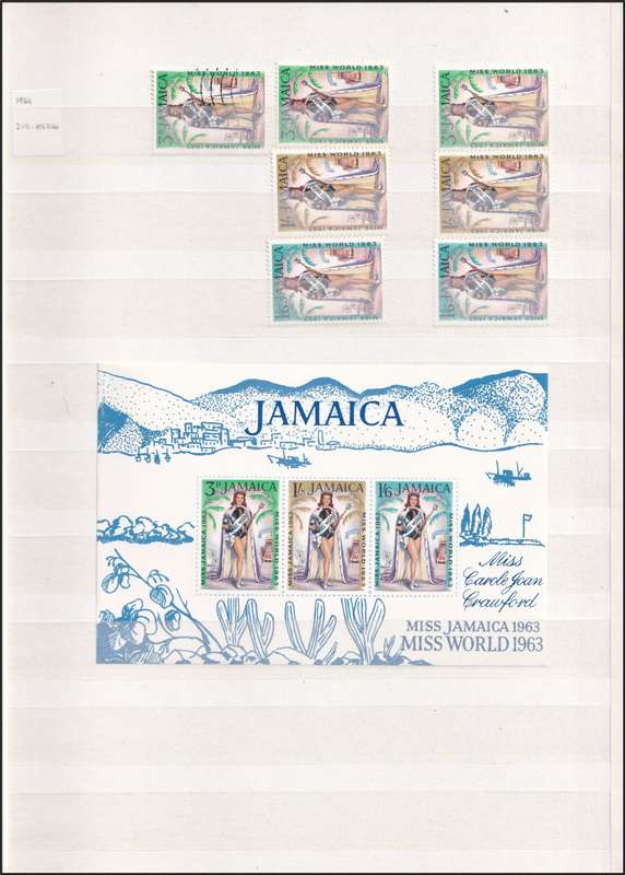Red Stockbook (8 page/16 Sides) in Good Condition with Mint/Used Jamaica - Good Value