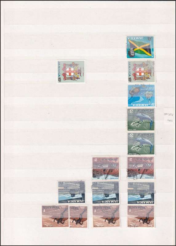 Red Stockbook (8 page/16 Sides) in Good Condition with Mint/Used Jamaica - Good Value