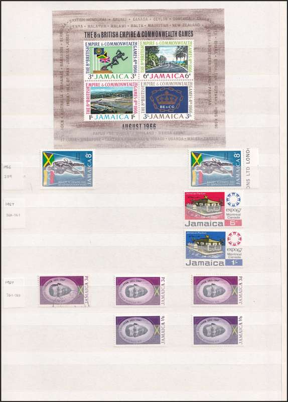 Red Stockbook (8 page/16 Sides) in Good Condition with Mint/Used Jamaica - Good Value