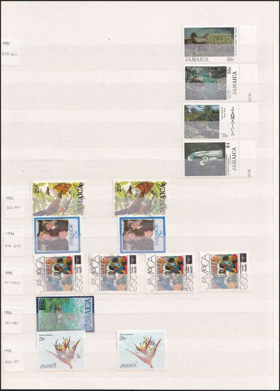 Red Stockbook (8 page/16 Sides) in Good Condition with Mint/Used Jamaica - Good Value