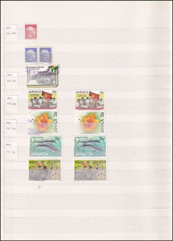 Red Stockbook (8 page/16 Sides) in Good Condition with Mint/Used Jamaica - Good Value