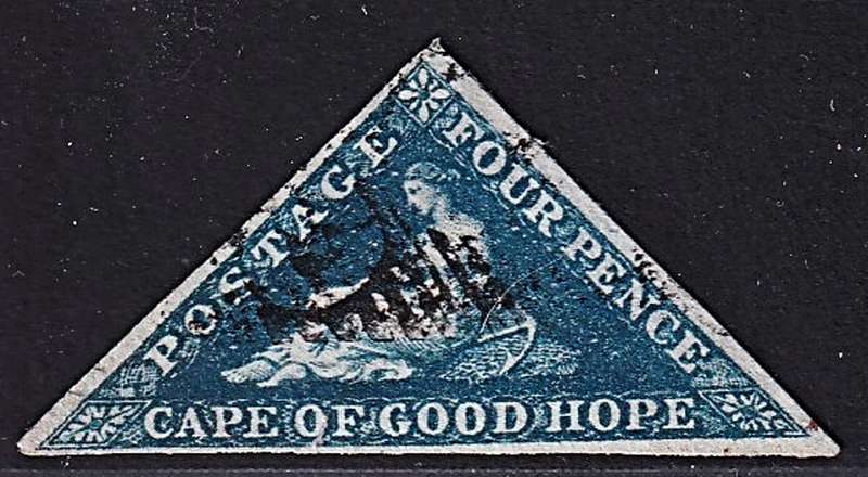 1863/4 CoGH 4d Triangle CC.15 Deep Blue - 3 x Good Margins @ R3,000