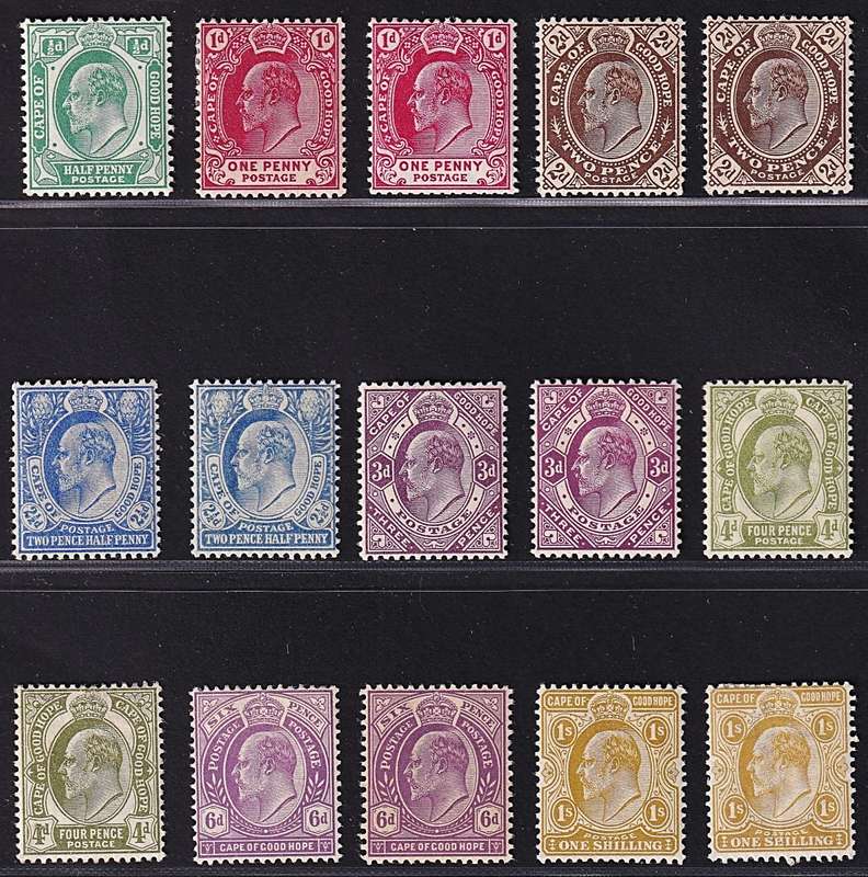 1902 CoGH KEVII MM(*) Set & Shades/Varieties to 1/-  @ CV  R6,380