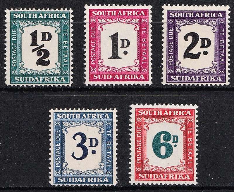 1948/9 Union Postage Due UMM(**) Set, CC.33/37  @ CV  R1,800