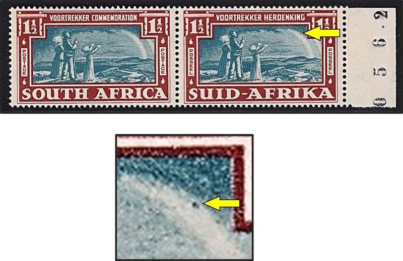1938 Union 1½d MM(*) with UHB Var.1 - Blue Spot in Rays