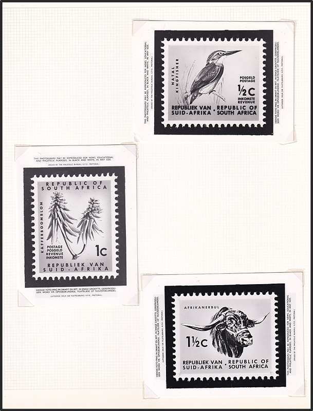 1961 RSA 1st Definitive Complete Set of Philatelic Buro Media Releases/Proofs