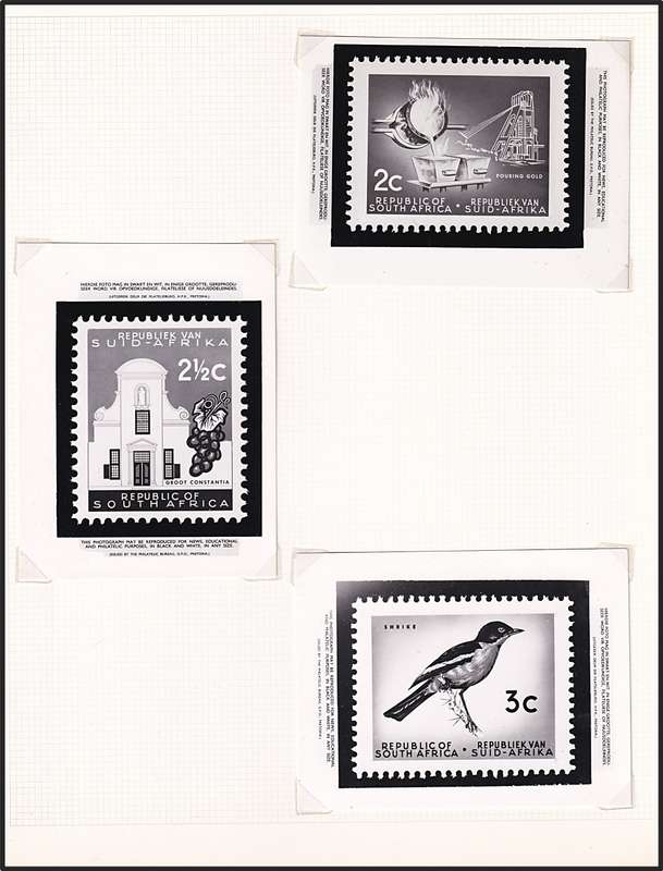 1961 RSA 1st Definitive Complete Set of Philatelic Buro Media Releases/Proofs