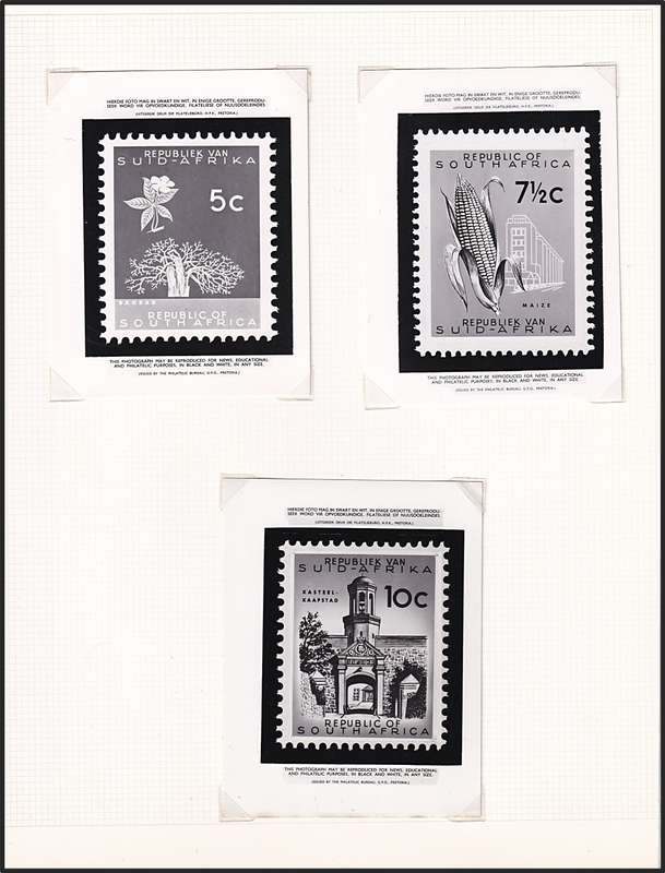 1961 RSA 1st Definitive Complete Set of Philatelic Buro Media Releases/Proofs