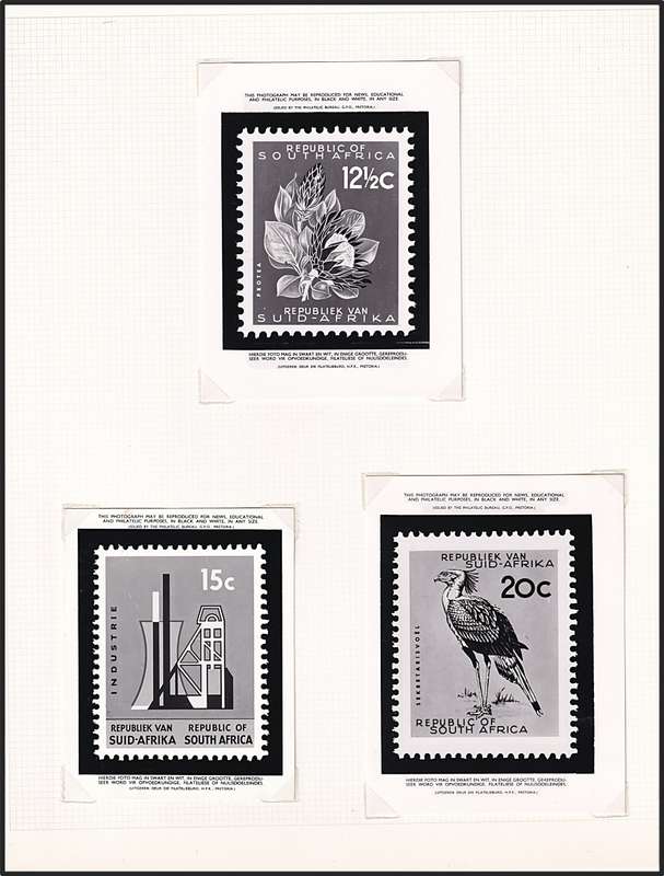 1961 RSA 1st Definitive Complete Set of Philatelic Buro Media Releases/Proofs