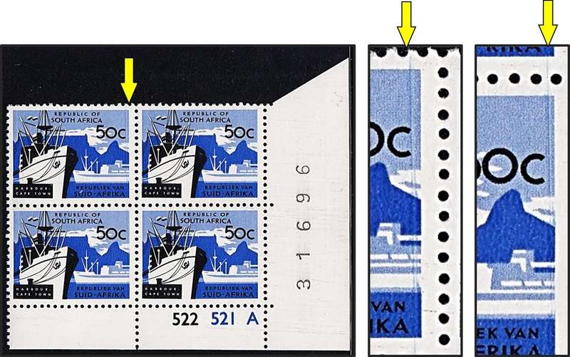 1974 RSA 50c UMM(**) A-Control - Vertical Blue Line/Smudge - RARE