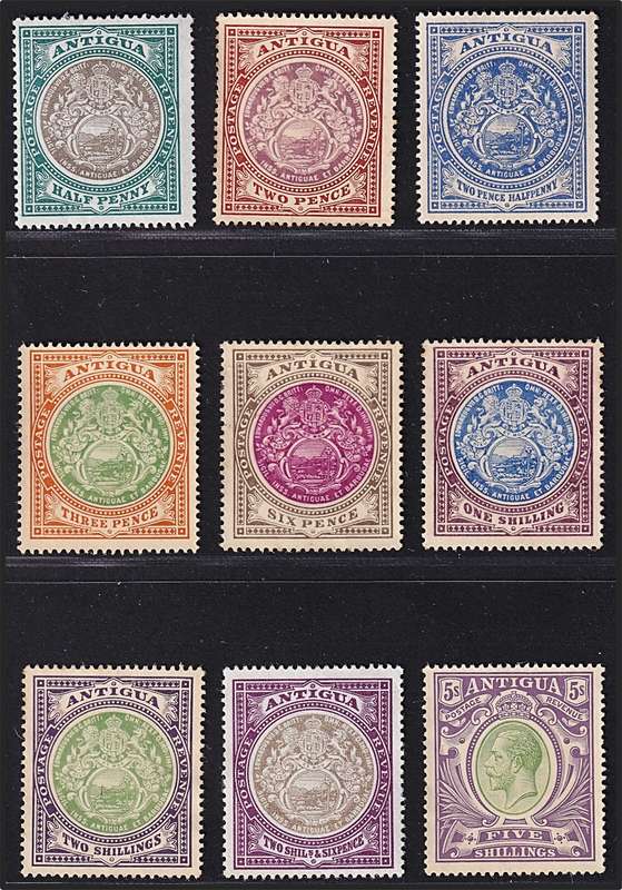 1903 Antigua Seal of the Colony & KEVII S/Set(no 1d) Mint(No Gum)  @ Normal CV  R7,000+