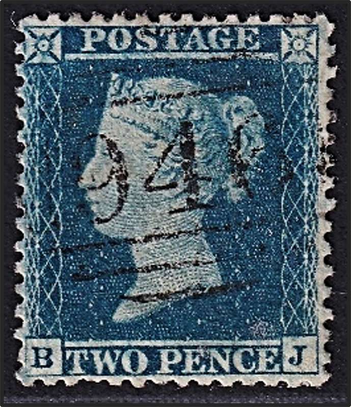 1854/7 Great Britian QV 2d Blue, Wmk Large Crown, SG.34, Perf.14  @ CV  R1,750+