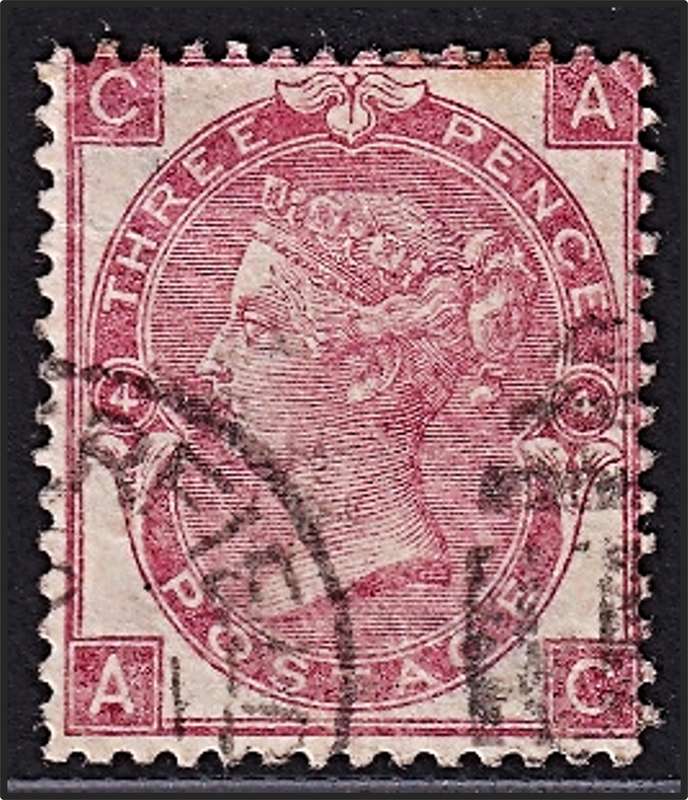 1865 Great Britain QV 3d Rose, SG.92, Plate 4  @ CV  R5,950+