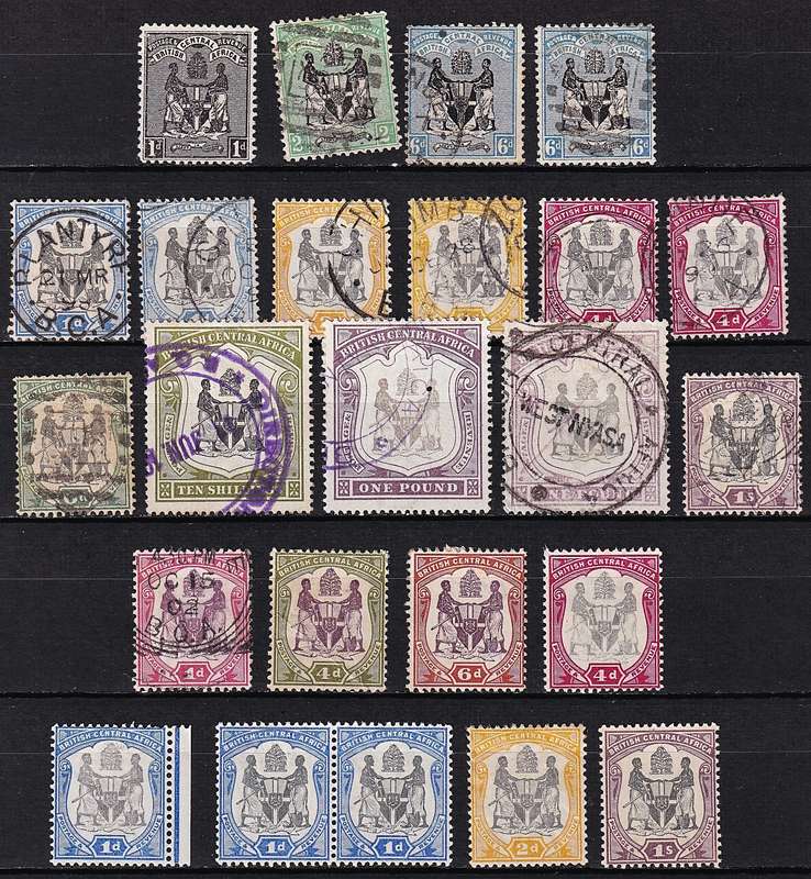 1895/1901 British Central Africa VFU/MM/Fiscal Early Issues - HIGH CV LOT!