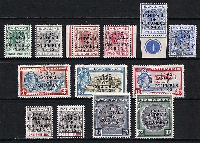1942 Bahamas KGVI Overprint S/Set to 3/- UMM(**)  @ CV  R1,350+