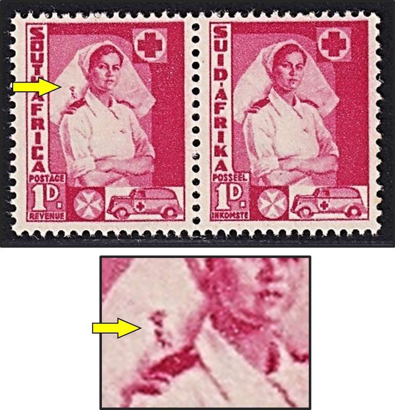1941 Union 1d Nurse UMM(**) UHB Var.4 - Carmine Mark on Veil