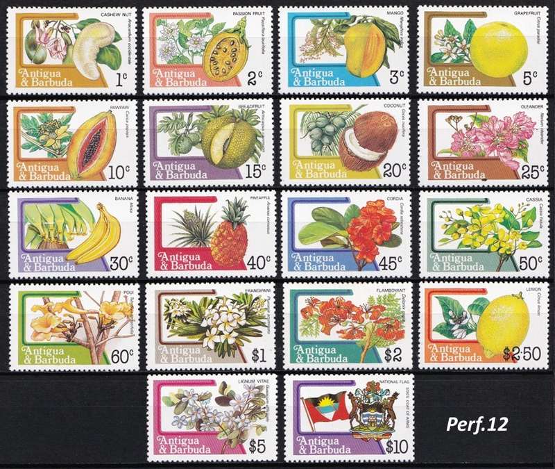 1983 Antigua & Barbuda UMM(**) Flower & Fruit Perf.12 & Perf.14 Full Sets @ CV  R2,600+