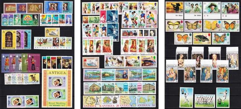 1970/5 Antigua UMM(**) Sets  @ CV  R2,450+