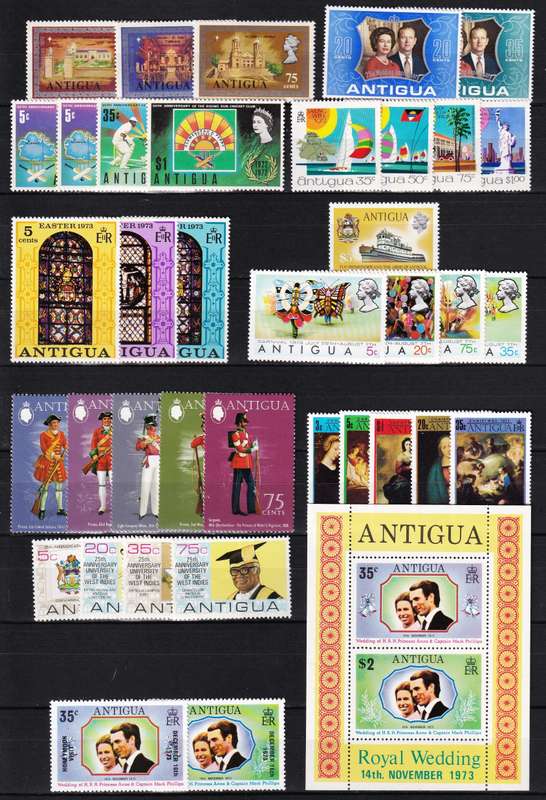 1970/5 Antigua UMM(**) Sets  @ CV  R2,450+