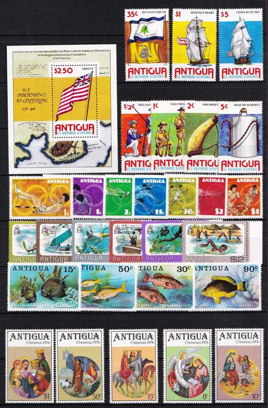 1976/8 Antigua UMM(**) Sets  @ CV  R2,850+