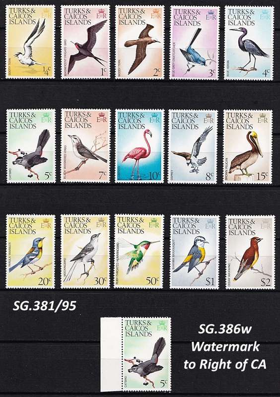 1973 Turks & Caicos Islands Birds MM/UMM Sets with Different Watermarks  @ CV  R2,500+