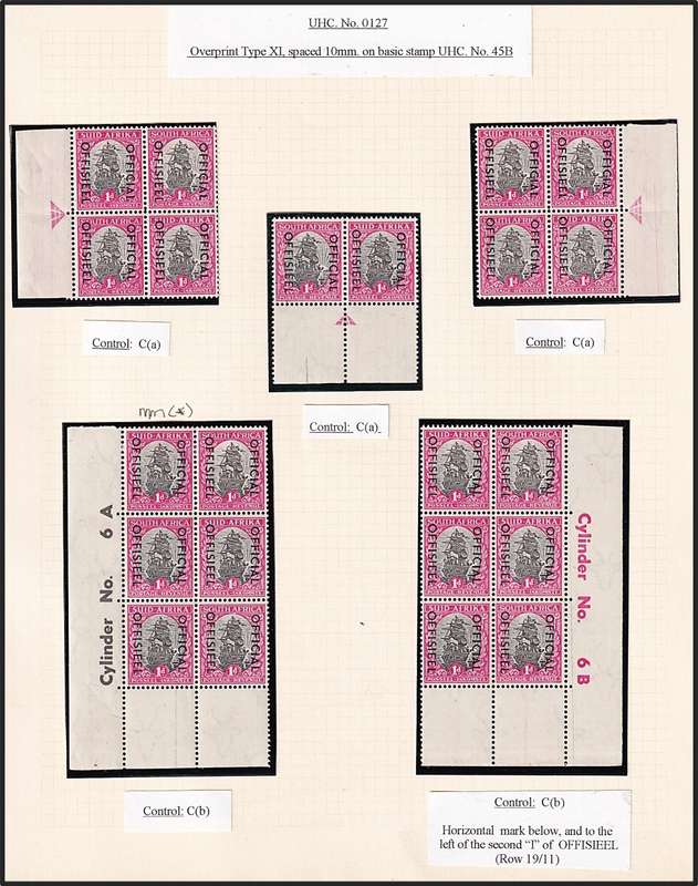 1950/4 Union 1d Mostly UMM(**) CC.42 Positional Pieces & Variety Described