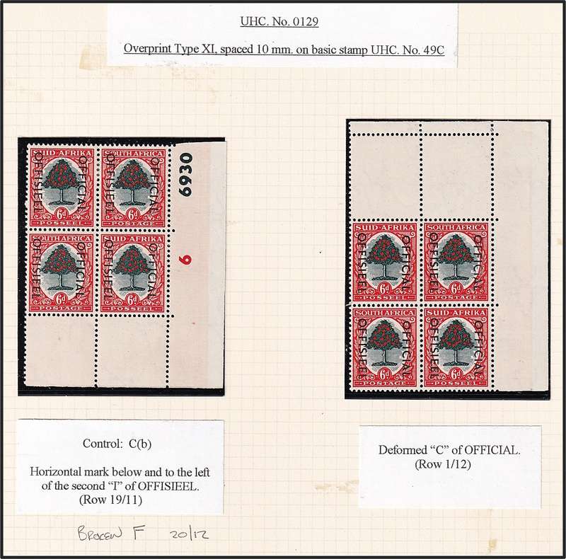 1950/4 Union 6d Mostly UMM(**) CC.45 Positional Pieces & Varieties Described