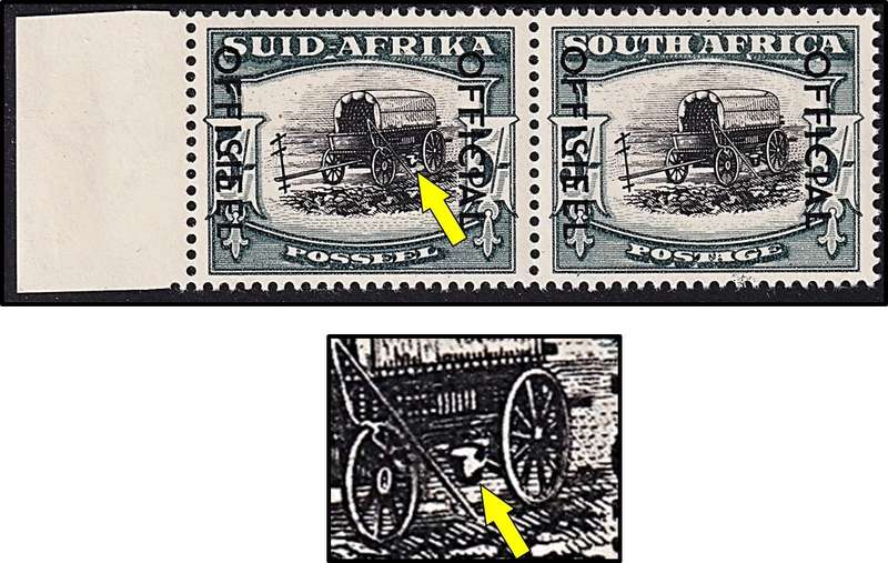 1950/4 Union 5/-  UMM(**) CC.48var - Scarce "Broken Bucket" Variety @ R3,500+Variety