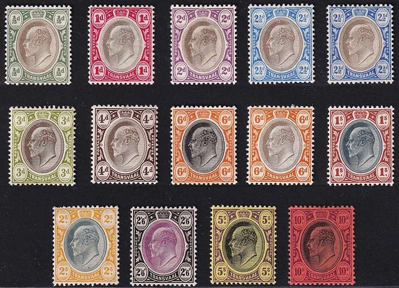 1904/9 Transvaal KEVII Multi Crown S/Set to 10/- (CC.266/77 & 269a + 272b) @ CV  R12,110
