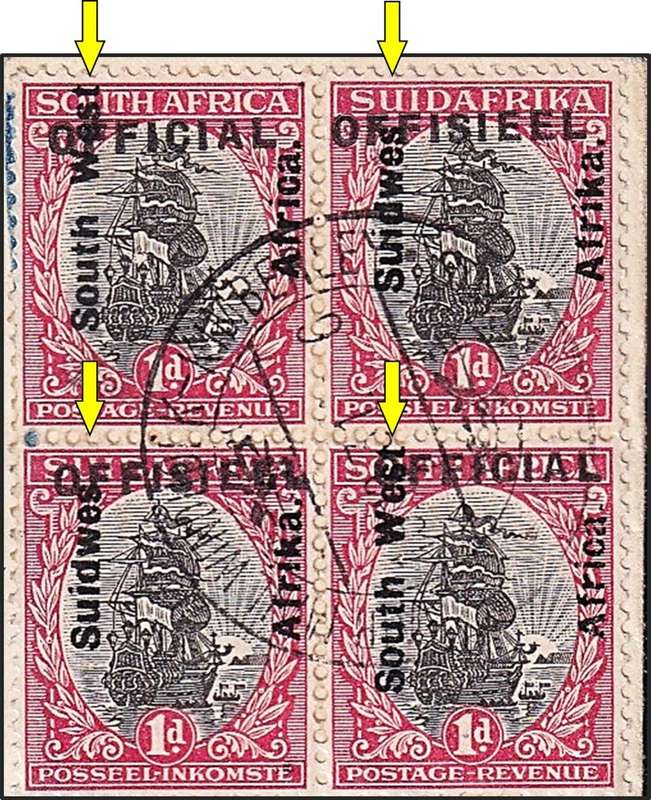 Unique 1931 SWA Cover - ½d/1d Officials (O1/O2) - Huge Opt Shift  @ CV  R27,000 + Variety