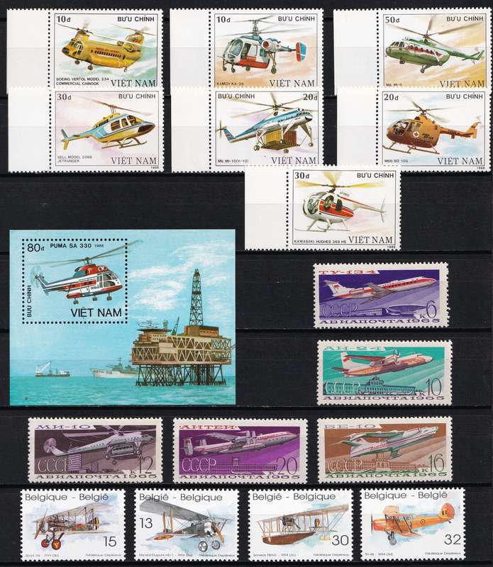 Aircraft/Airmail UMM(**) World Selection - Great Thematic